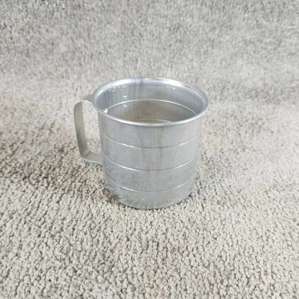 Vintage Aluminum 1 Cup Measuring Cup Silver 8oz Kitchenware